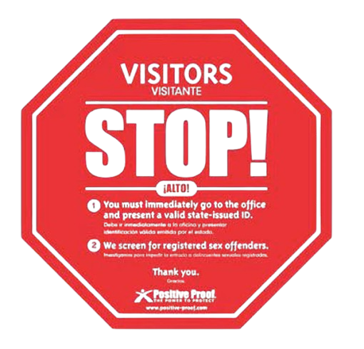 Security stop sign sticker
