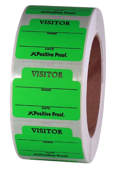 Visitor security sticker roll