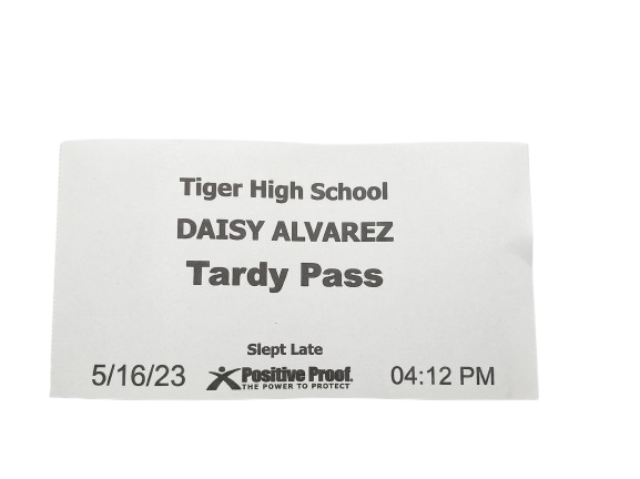 Printed tardy pass